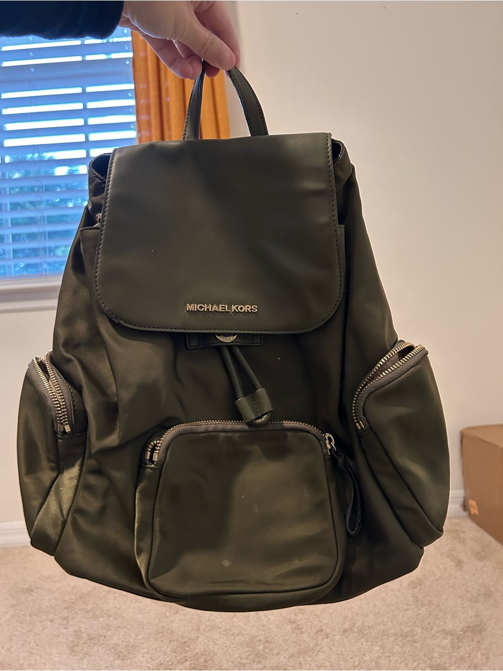 Michael Kors Olive Green Backpack